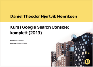 Google Search Console certification